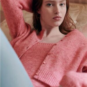 Nwot Sezane leonora cardigan mottled pink